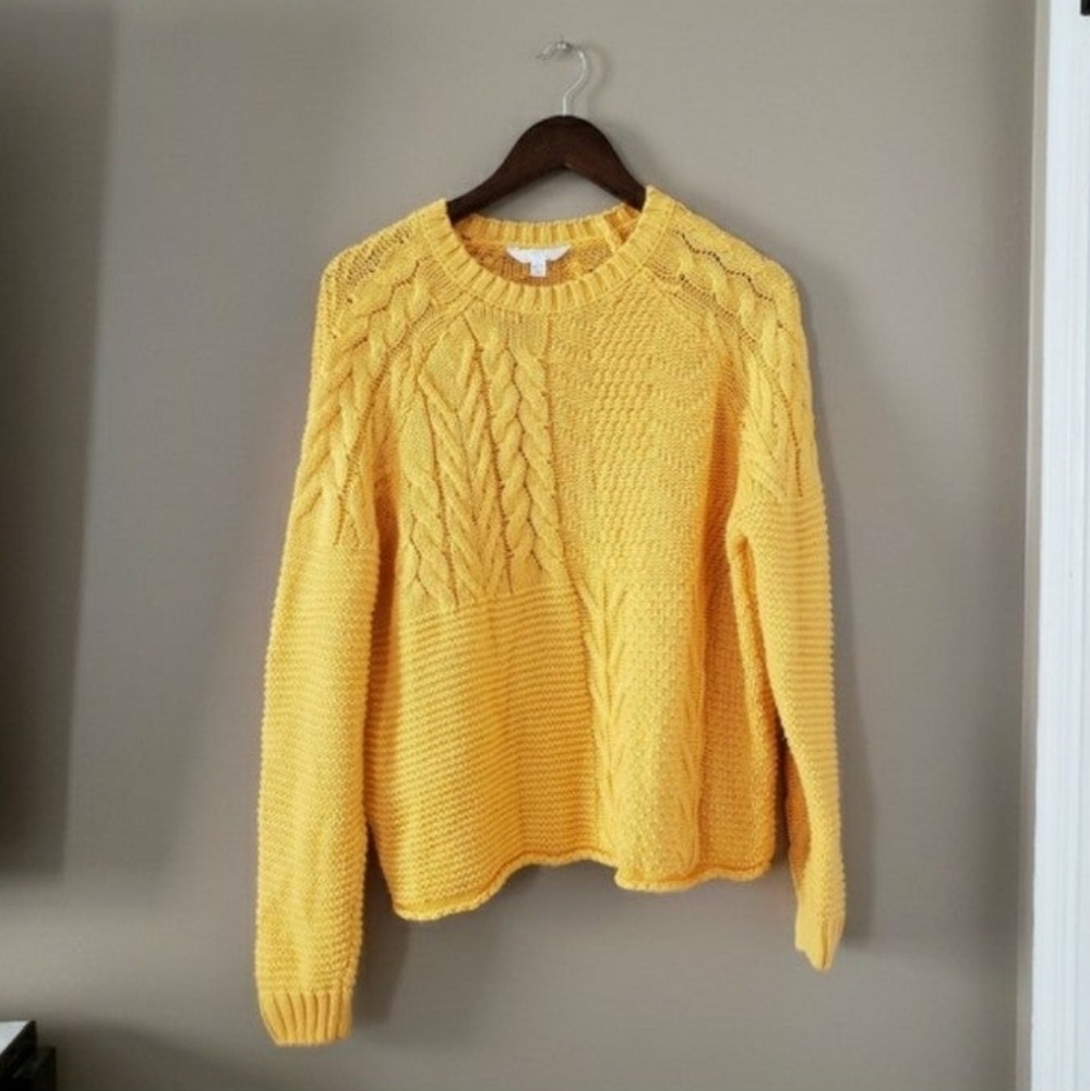 Yellow Cable knit Sweater